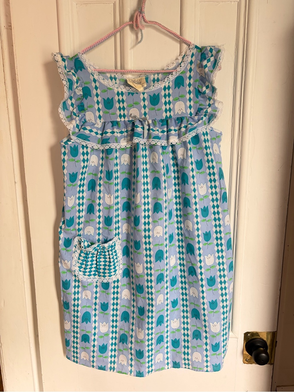Vintage 1960’s Tulip Nightgown with Ruffle & Lace Trim